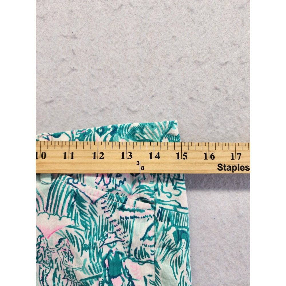 Lilly Pulitzer Buttercup Scallop Hem Shorts Green Pink Floral Size 00 Preppy - Picture 7 of 9